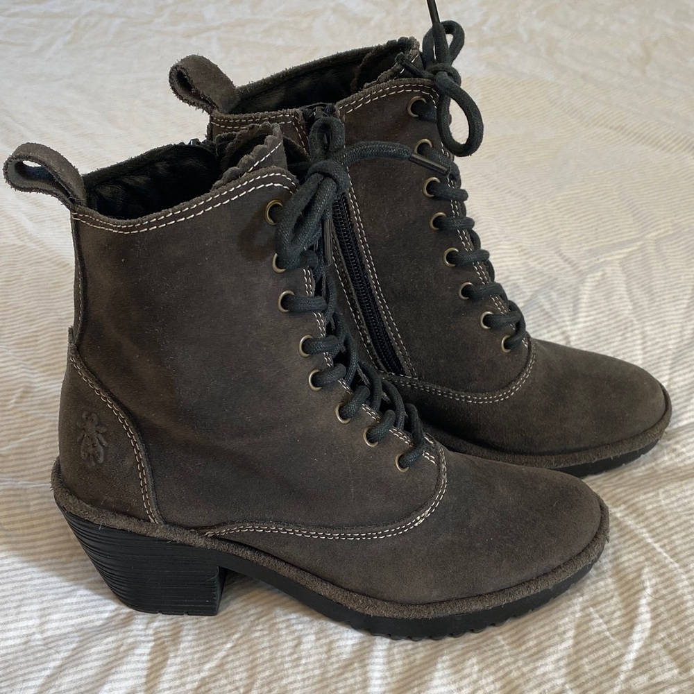 Fly London Grey Suede boots